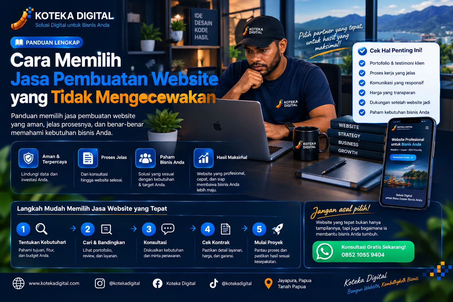 Cara memilih jasa pembuatan website profesional oleh Koteka Digital