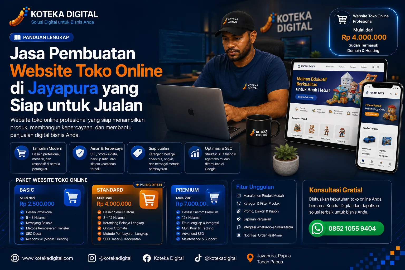 Jasa website toko online Papua profesional oleh Koteka Digital