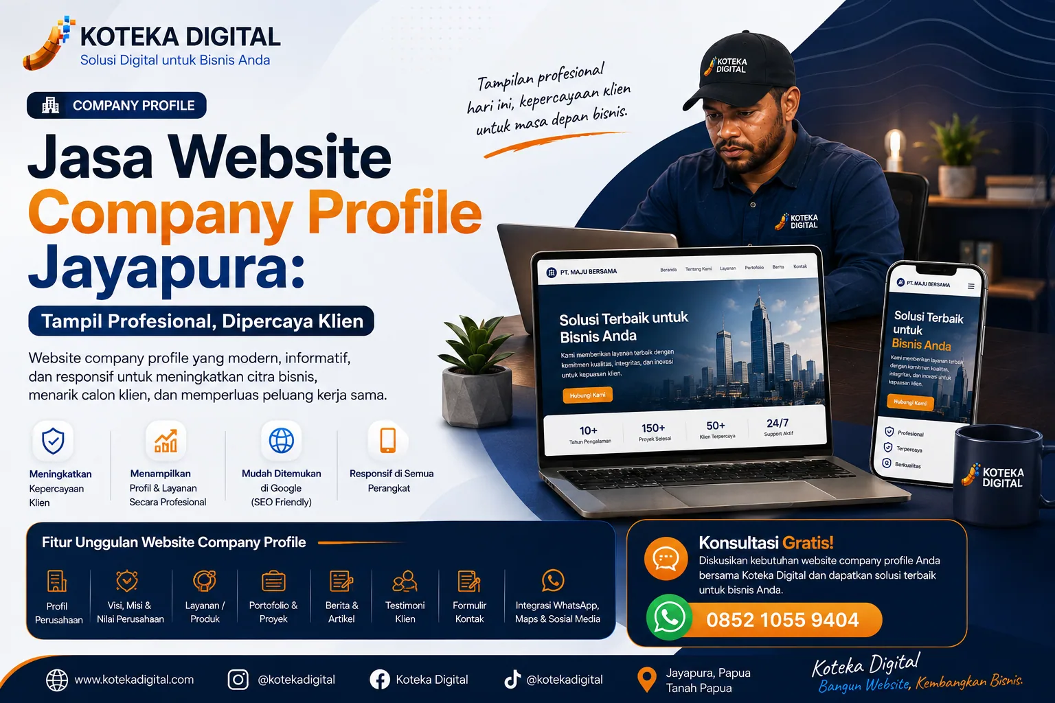 Jasa website company profile Papua profesional oleh Koteka Digital