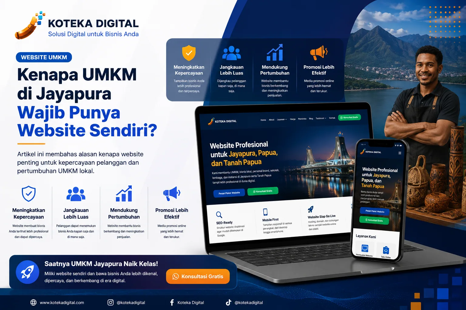 Jasa website UMKM Papua premium oleh Koteka Digital