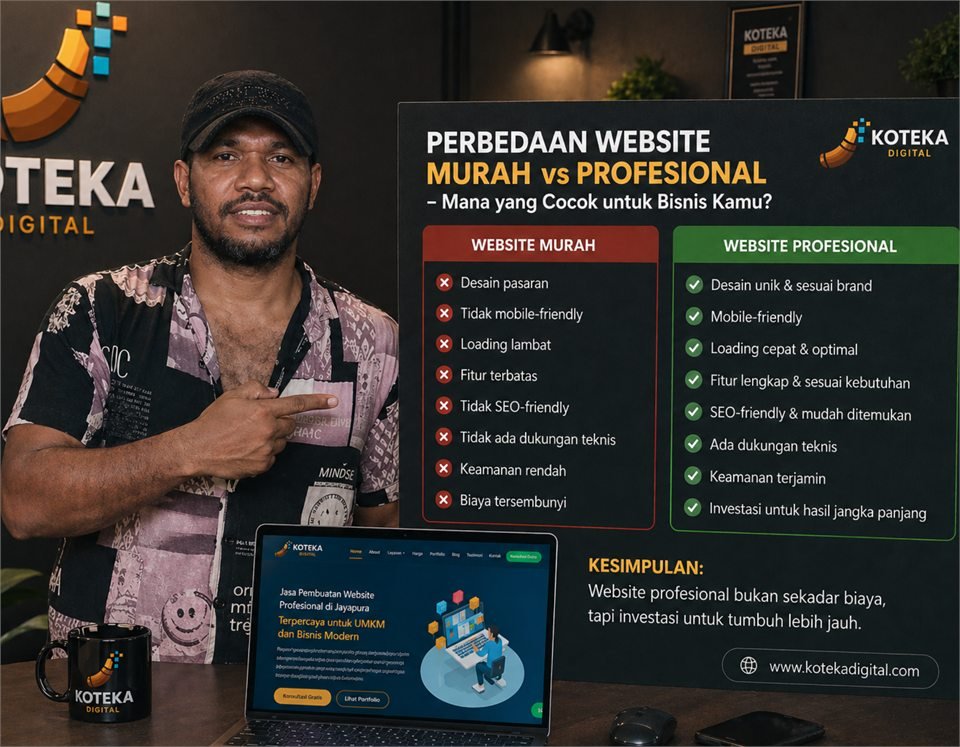 Perbedaan website murah dan website profesional