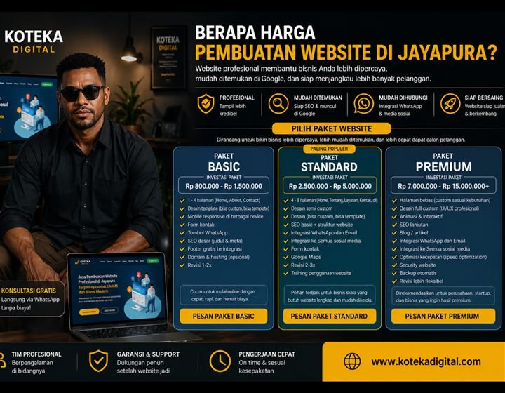 Harga pembuatan website Jayapura untuk bisnis lokal Papua